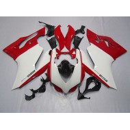 Blanco Rojo Inyección Kit Carenado Moto Ducati 1199 11-14