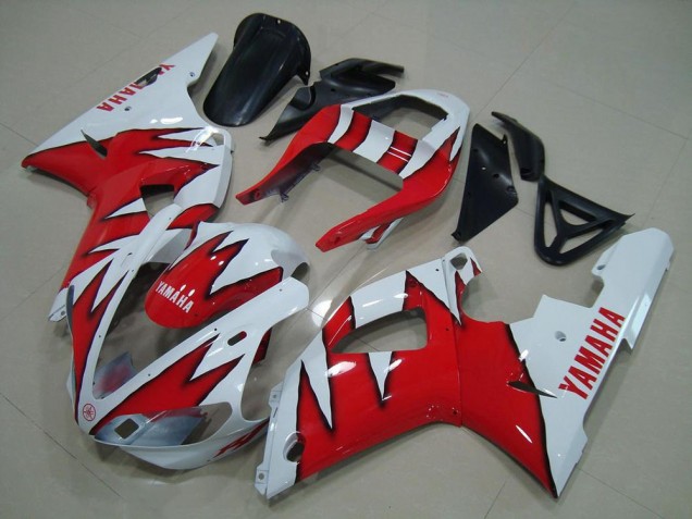 Blanco Rojo Llama Carenado Moto Yamaha R1 00-01 Blanco Rojo Llama Carenado Moto Yamaha R1 00-01