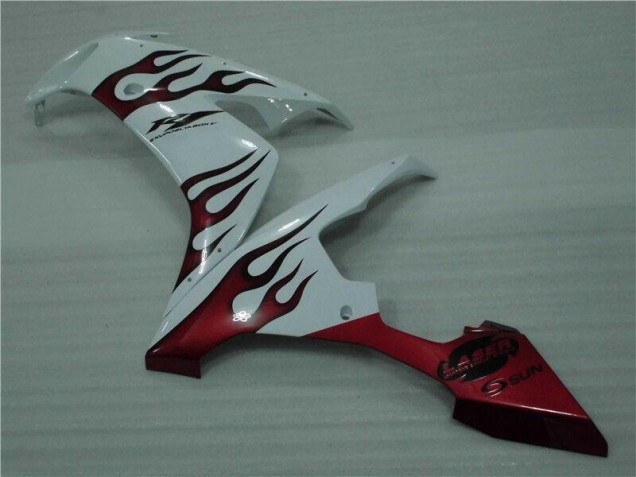 Blanco Rojo Llama Carenado Moto Yamaha R1 04-06 Blanco Rojo Llama Carenado Moto Yamaha R1 04-06