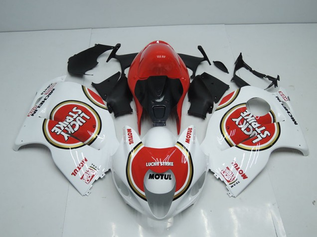 Blanco Rojo Lucky Strike Motul Carenado Moto Suzuki GSXR 1300 Hayabusa 96-07 Blanco Rojo Lucky Strike Motul Carenado Moto Suzuki GSXR 1300 Hayabusa 96-07