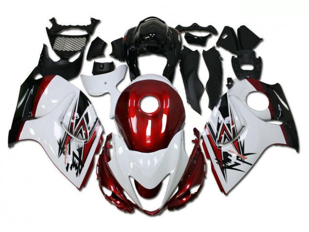 Blanco Rojo Moto Plástico Suzuki GSXR 1300 Hayabusa 08-19 Blanco Rojo Moto Plástico Suzuki GSXR 1300 Hayabusa 08-19