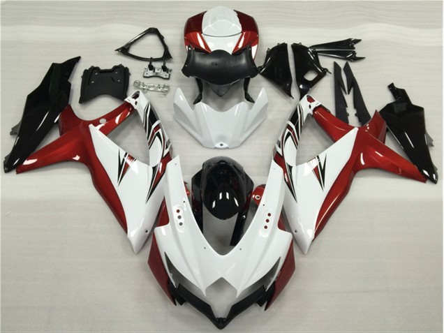 Blanco Rojo Negro Carenado Moto Suzuki GSXR 600 / 750 K8 08-10 Blanco Rojo Negro Carenado Moto Suzuki GSXR 600 / 750 K8 08-10
