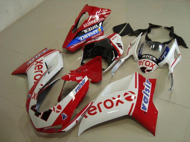Blanco Rojo Xerox Kit Carenado ABS Completo Ducati 848 1098 1198 07-14 Blanco Rojo Xerox Kit Carenado ABS Completo Ducati 848 1098 1198 07-14
