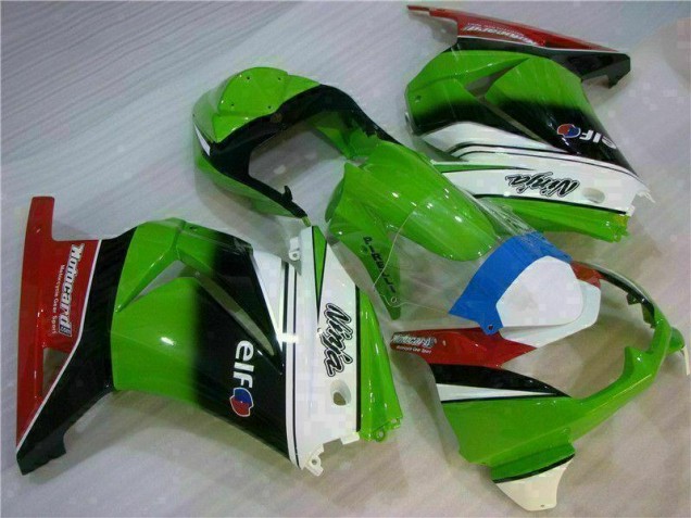 Blanco Verde Negro Ninja Carenado Moto Kawasaki EX250 08-12 Blanco Verde Negro Ninja Carenado Moto Kawasaki EX250 08-12