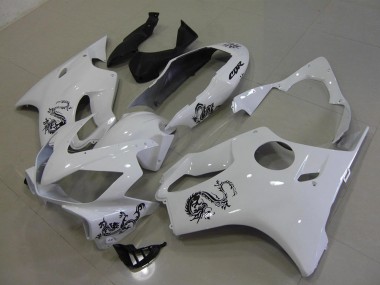 Blanco con Negro Dragon Carenado Moto Honda CBR 600 F4i 04-07