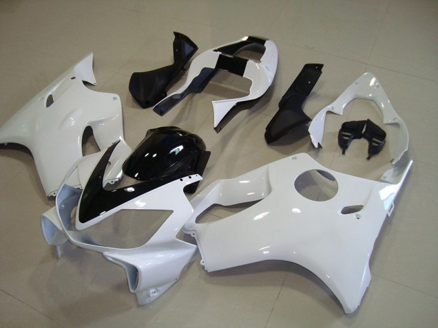 Blanco con Negro Raya Carenado Moto Honda CBR 600 F4i 01-03 Blanco con Negro Raya Carenado Moto Honda CBR 600 F4i 01-03
