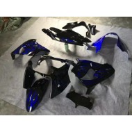 Brillante Negro Azul Llama Carenado Moto Kawasaki ZX9R 00-01