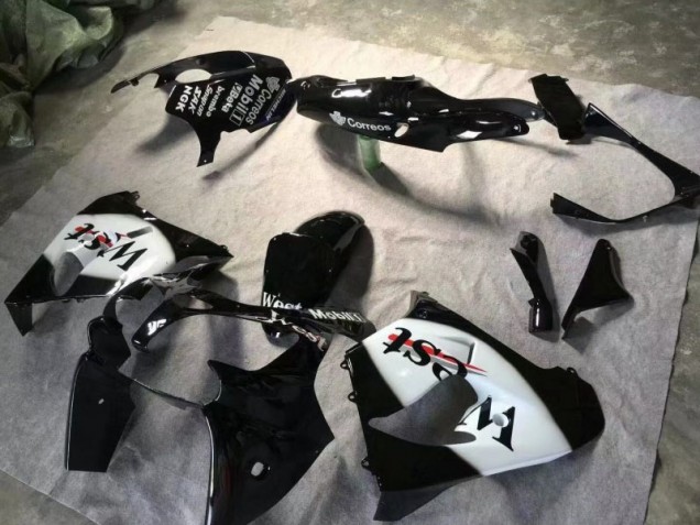 Brillante Negro Blanco Carenado Moto Kawasaki ZX9R 00-01 Brillante Negro Blanco Carenado Moto Kawasaki ZX9R 00-01