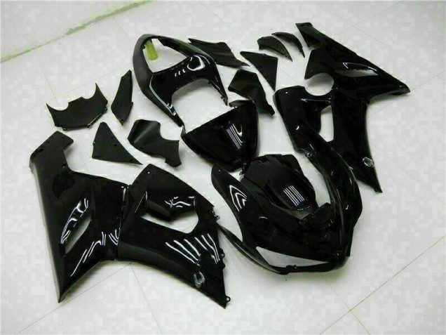 Brillante Negro Carenado Moto Kawasaki ZX6R 05-06 Brillante Negro Carenado Moto Kawasaki ZX6R 05-06