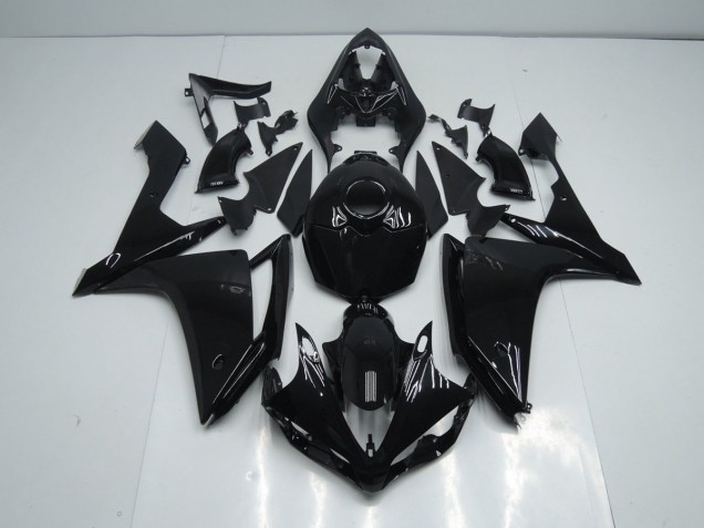 Brillante Negro Carenado Moto Yamaha R1 07-08 Brillante Negro Carenado Moto Yamaha R1 07-08