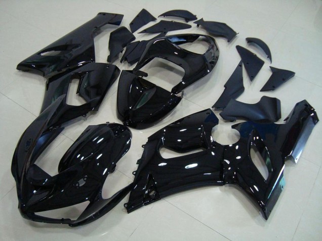 Brillante Negro Carenados Moto Kawasaki ZX6R 05-06 Brillante Negro Carenados Moto Kawasaki ZX6R 05-06