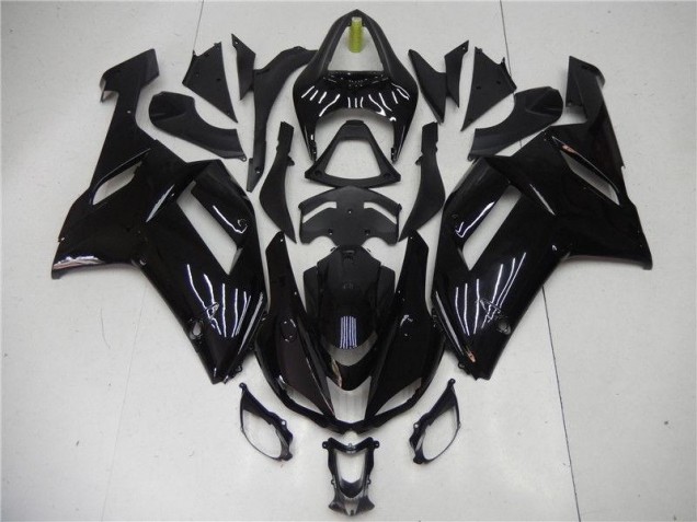 Brillante Negro Kits Carenado Moto Kawasaki ZX6R 07-08 Brillante Negro Kits Carenado Moto Kawasaki ZX6R 07-08