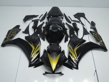 Brillante Negro & Oro Carenado Moto Honda CBR 1000 RR 12-16