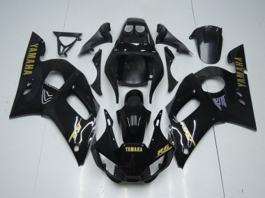 Brillante Negro Oro Pegatinas Carenado Moto Yamaha R6 98-02