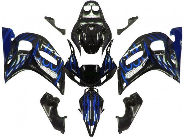 Llama azul negra Carenado Moto Yamaha R6 98-02 Llama azul negra Carenado Moto Yamaha R6 98-02