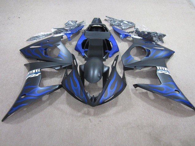 Llama azul negra Kit Completo Carenado Moto Yamaha R6 03-05 Llama azul negra Kit Completo Carenado Moto Yamaha R6 03-05