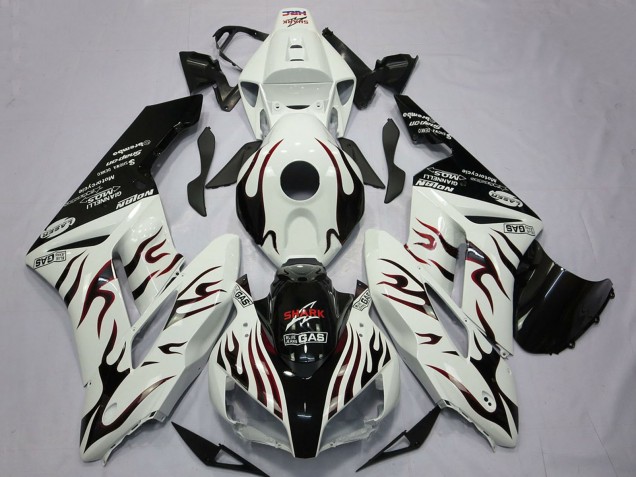 Carenado Moto Honda CBR1000RR 2004-2005 - Blanco Negro Brillante Rojo Llama