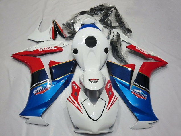 Carenado Moto Honda CBR1000RR 2012-2016 - Blanco Rojo Azul Motul