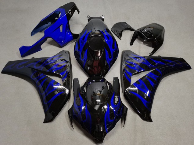 Carenado Moto Honda CBR1000RR 2008-2011 - Negro Brillante Azul Llama