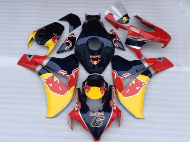 Carenado Moto Honda CBR1000RR 2008-2011 - Azul Oscuro Amarillo Rojo Bull