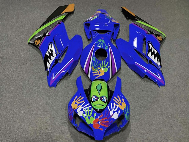 Carenado Moto Honda CBR1000RR 2004-2005 - Azul Verde Naranja Negro Tiburón