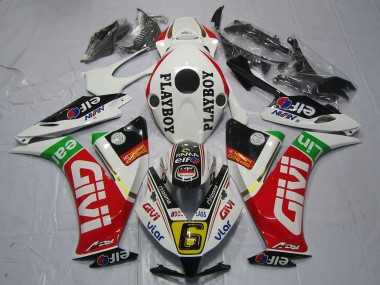 Carenado Moto Honda CBR1000RR 2012-2016 - Blanco Rojo Verde Givi PlayBoy