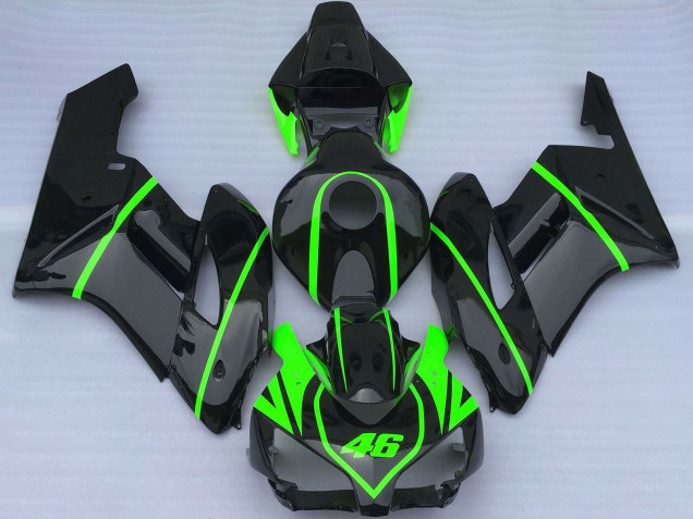 Carenado Moto Honda CBR1000RR 2004-2005 - Negro Brillante Alta Visibilidad Verde