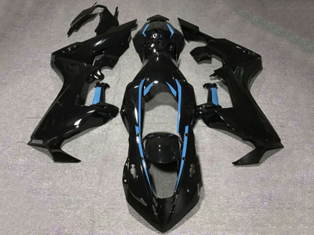 Carenado Moto Honda CBR1000RR 2017-2023 - Negro Brillante Azul Claro Línea