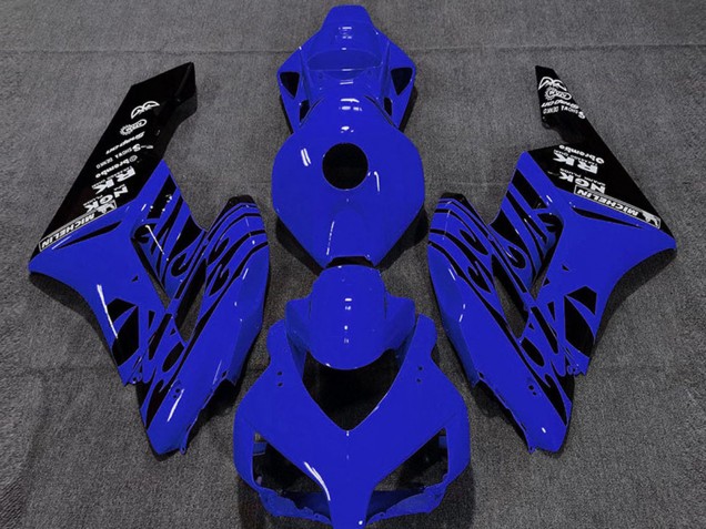 Carenado Moto Honda CBR1000RR 2004-2005 - Azul Negro Brillante Llama