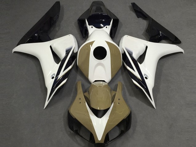 Carenado Moto Honda CBR1000RR 2006-2007 - Blanco Tan Negro Brillante