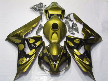 Carenado Moto Honda CBR1000RR 2006-2007 - Amarillo Brillante Negro Brillante Llama
