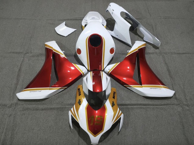 Carenado Moto Honda CBR1000RR 2008-2011 - Blanco Rojo Oro