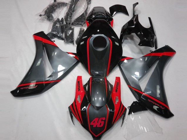 Carenado Moto Honda CBR1000RR 2008-2011 - Gris Rojo Negro Mate Motul 46