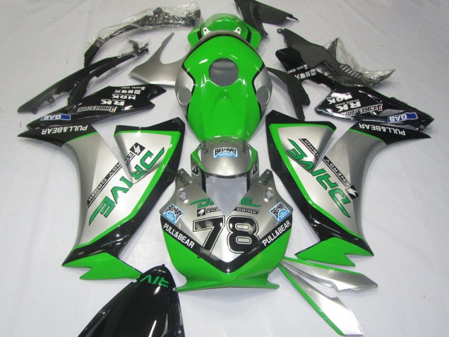 Carenado Moto Honda CBR1000RR 2012-2016 - Plata Verde Negro Brillante