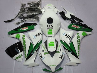 Carenado Moto Honda CBR1000RR 2012-2016 - Blanco Verde Negro Brillante Hannspree Castrol