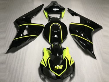 Carenado Moto Honda CBR1000RR 2006-2007 - Negro Brillante Alta Visibilidad Amarillo 99