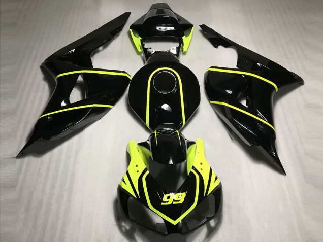 Carenado Moto Honda CBR1000RR 2006-2007 - Negro Brillante Alta Visibilidad Amarillo 99