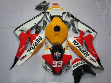 Carenado Moto Honda CBR1000RR 2006-2007 - Naranja Blanco Rojo Negro Brillante Repsol HRC 93
