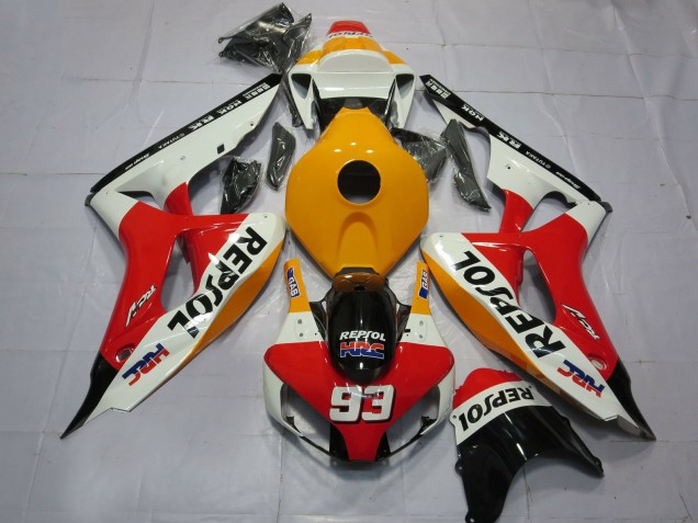 Carenado Moto Honda CBR1000RR 2006-2007 - Naranja Blanco Rojo Negro Brillante Repsol HRC 93