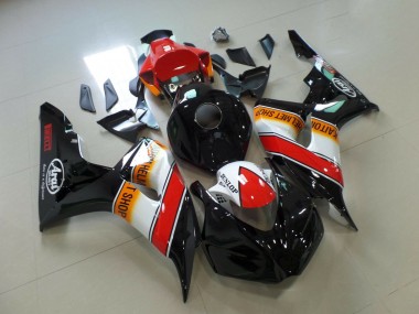 Carenado Moto Honda CBR1000RR 2006-2007 - Naranja Blanco Rojo Negro Brillante Pirelli Carrera