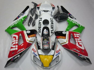 Carenado Moto Honda CBR1000RR 2006-2007 - Blanco Rojo Verde Amarillo Negro Givi PlayBoy