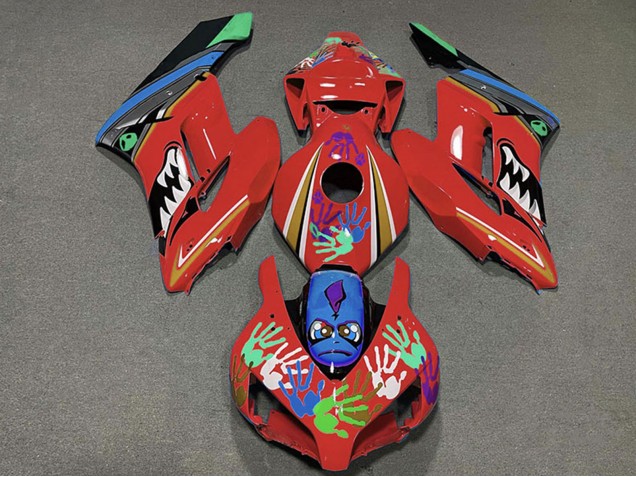 Carenado Moto Honda CBR1000RR 2004-2005 - Rojo Azul Verde Negro Tiburón