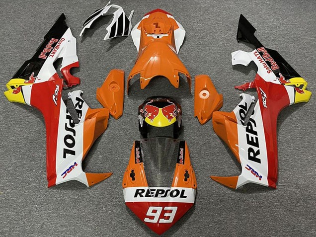 Carenado Moto Honda CBR1000RR 2017-2023 - Naranja Blanco Amarillo Rojo Negro Brillante Rojo Bull Repsol 93