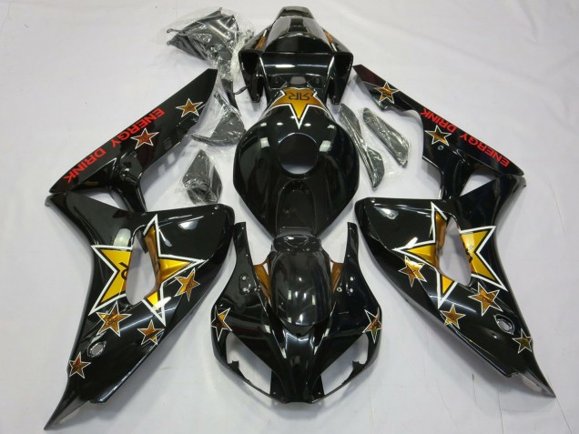 Carenado Moto Honda CBR1000RR 2006-2007 - Negro Brillante Estrella Energy Drink