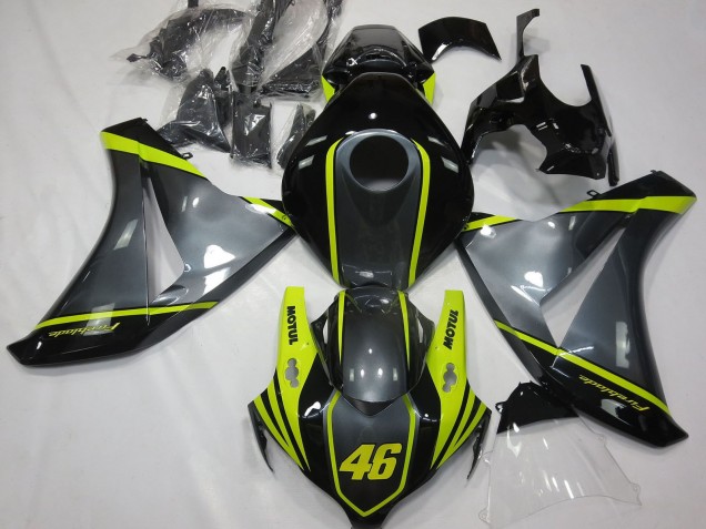 Carenado Moto Honda CBR1000RR 2008-2011 - Gris Amarillo Negro Brillante 46