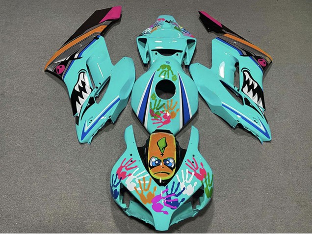 Carenado Moto Honda CBR1000RR 2004-2005 - Azul Verdoso Naranja Rosa Negro Tiburón