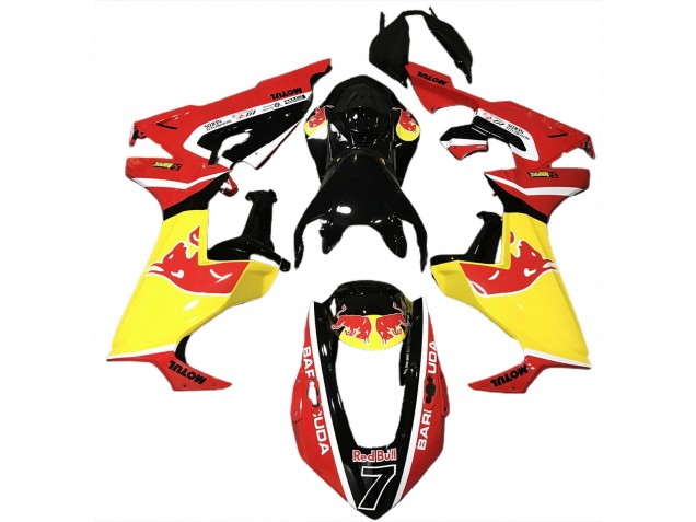 Carenado Moto Honda CBR1000RR 2017-2023 - Negro Brillante Amarillo Rojo Bull