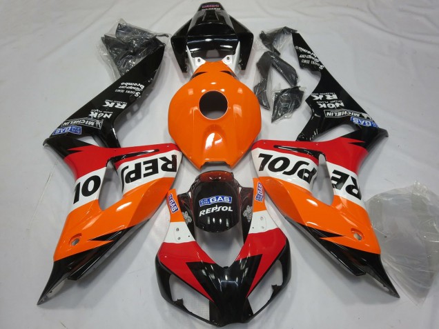 Carenado Moto Honda CBR1000RR 2006-2007 - Naranja Blanco Rojo Negro Brillante Repsol