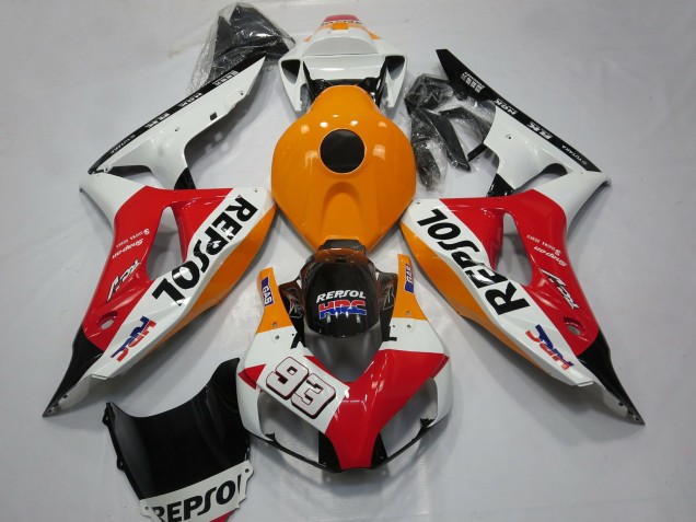 Carenado Moto Honda CBR1000RR 2006-2007 - Naranja Blanco Rojo Negro Brillante Repsol 93