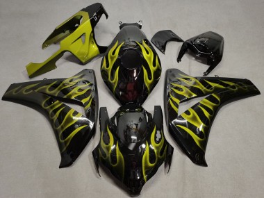 Carenado Moto Honda CBR1000RR 2008-2011 - Negro Brillante Oro Llama